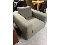Sofa grijs stof richmond xxl fauteuil massief beuken romp koudschuim gevuld nosag geveerd - afbeelding 2 van  3