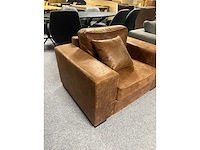 Sofa richmond xxl fauteuil bruin leder massief beuken romp koudschuim gevuld nosag geveerd - afbeelding 3 van  4