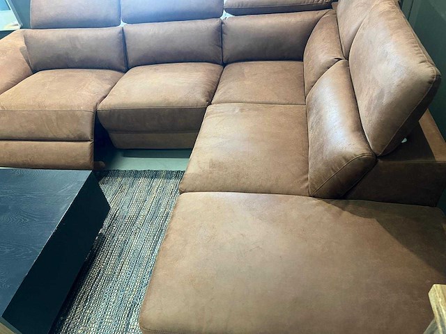 Sofa vol leren cognac electrisch verstelbaar ca 280x240 nieuw - afbeelding 5 van  5