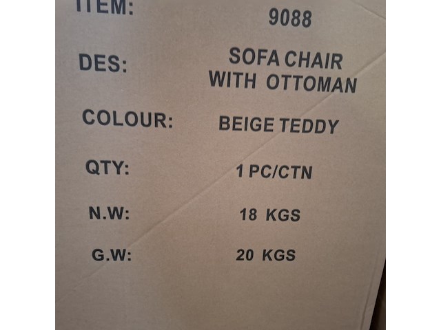 Sofa+hocker teddy boucle beige, 2025 - afbeelding 3 van  4