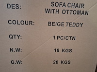 Sofa+hocker teddy boucle beige, 2025 - afbeelding 3 van  4