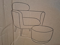 Sofa+hocker teddy boucle beige, 2025 - afbeelding 2 van  4