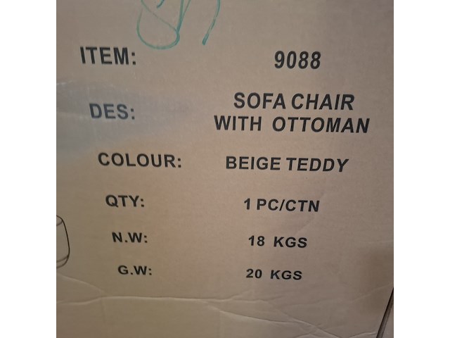 Sofa+hocker teddy boucle beige, 2025 - afbeelding 3 van  4