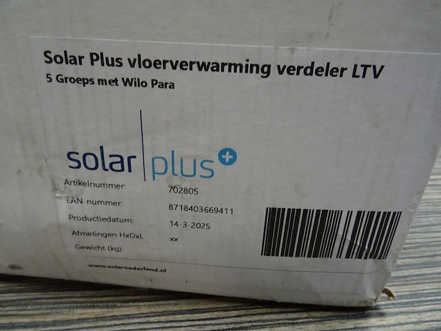Solar - ltv - vloerverwarmingverdeler 5-groeps - afbeelding 3 van  3
