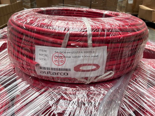 Solar kabel h1z2z2-k 6mm² rood (100 meter) (23x) - afbeelding 2 van  3