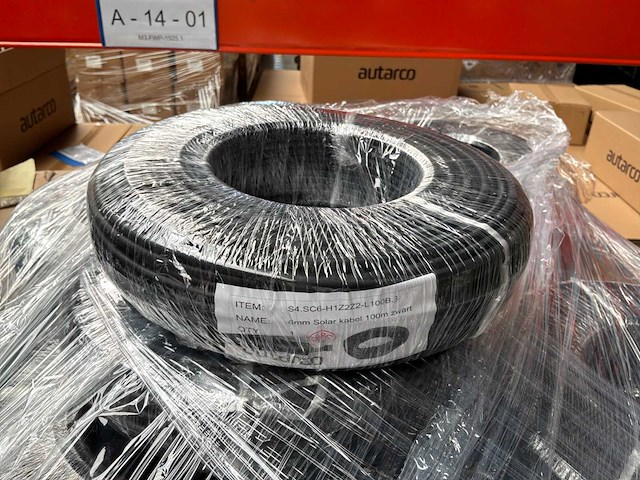 Solar kabel h1z2z2-k 6mm² zwart op rol (100 meter) - afbeelding 2 van  3