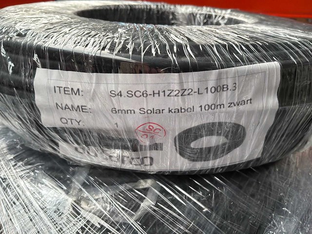 Solar kabel h1z2z2-k 6mm² zwart op rol (100 meter) - afbeelding 3 van  3
