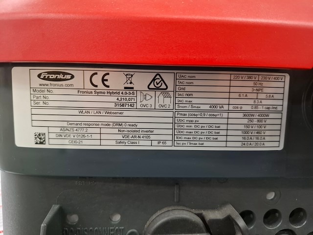 Solar omvormer, fronius , symo hybrid 4.0-3-s - afbeelding 5 van  6