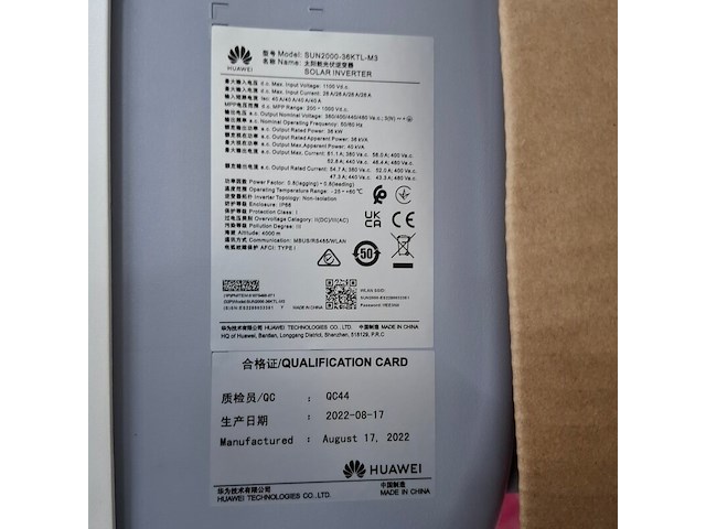 Solar omvormer, huawei, sun2000-36ktl-m3 - afbeelding 11 van  13