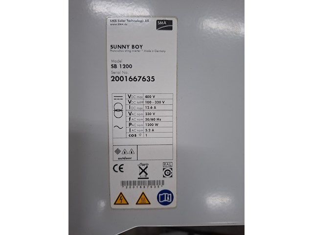Solar omvormer ibc solar, sunny boy sb1200 - afbeelding 4 van  5