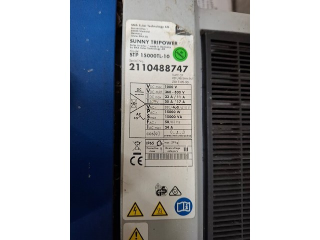 Solar omvormer, sma, sunny tripower stp 15000tl-10 - afbeelding 6 van  10