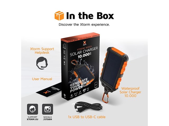 Solar powerbank zonneenergie powerbank 10.000 mah - afbeelding 4 van  5