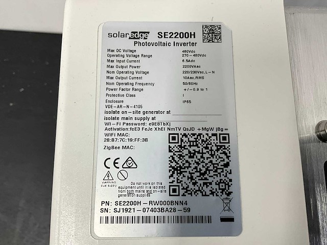 Solaredge - se2200h - omvormer (3x) - afbeelding 6 van  15