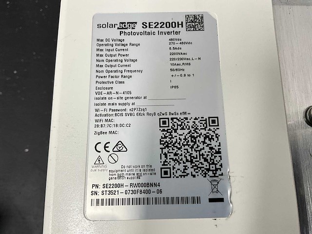 Solaredge - se2200h - omvormer (3x) - afbeelding 7 van  15