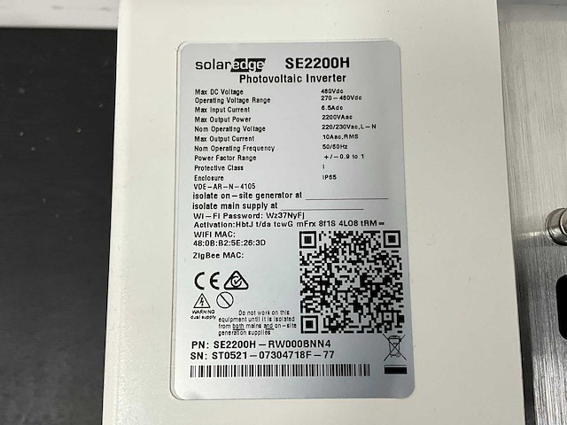 Solaredge - se2200h - omvormer - afbeelding 5 van  5