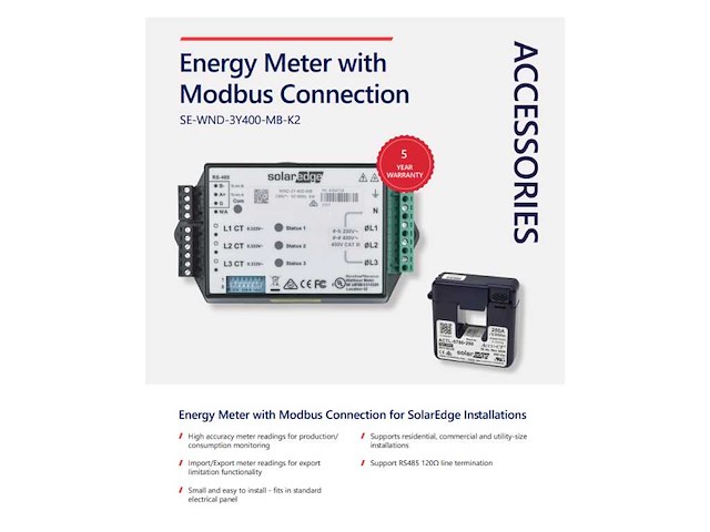 Solaredge energy meter k2 with modbus connection 1ph/3ph 230/400v - afbeelding 1 van  4