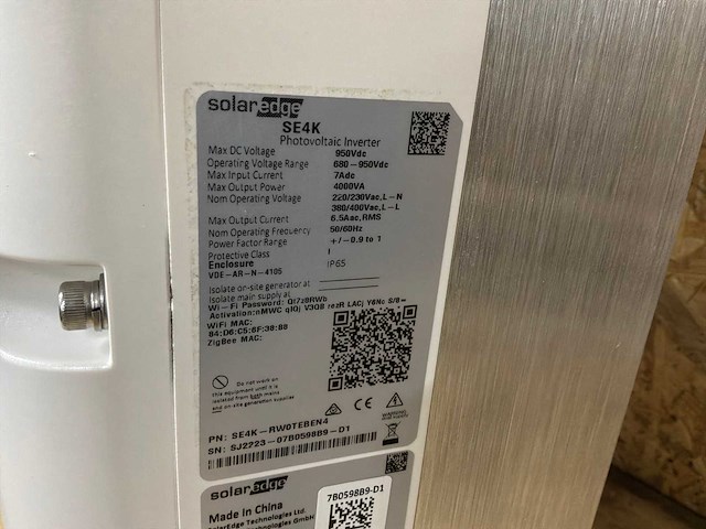 Solaredge se4k-rw0teben4 3 fase omvormer - afbeelding 2 van  16