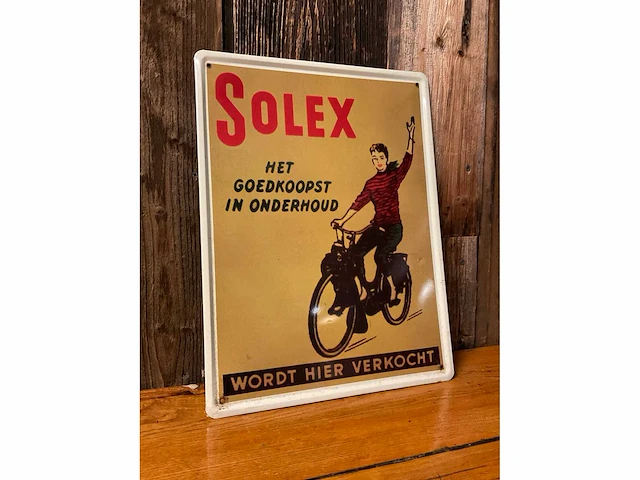 Solex - “het goedkoopst in onderhoud / wordt hier verkocht” | horeca-/reclamebord - afbeelding 2 van  4