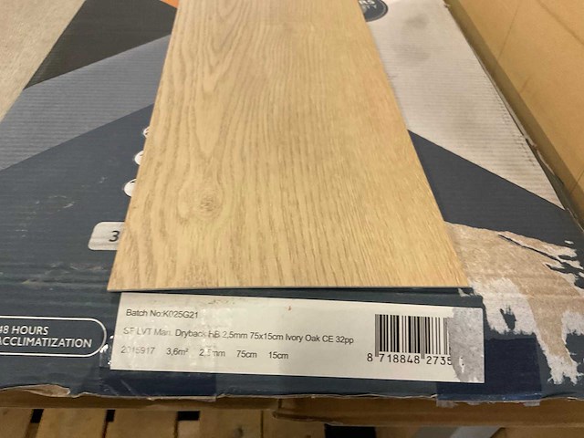Solid floor ivory oak pvc visgraatdelen ca. 3,6 m² - afbeelding 1 van  1