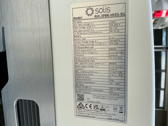 Solis - rhi-3p8k-hves-5g - omvormer - afbeelding 4 van  12
