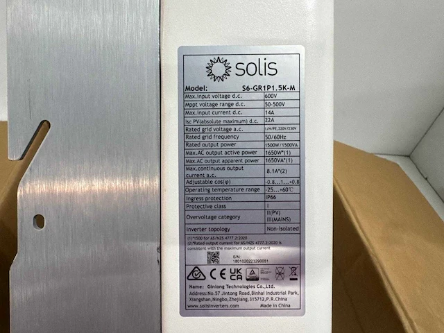 Solis - s6-gr1p1.5k-m - omvormer (1.5kw) - afbeelding 3 van  5