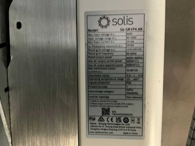 Solis sg-gr1p4.6k omvormer - afbeelding 4 van  4