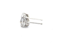 Solitair diamanten oorbellen met goud en platina - afbeelding 3 van  7