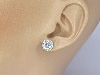 Solitair oorbellen met twee zeer grote briljanten - afbeelding 7 van  7
