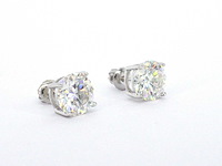 Solitair oorbellen met twee zeer grote briljanten - afbeelding 3 van  7