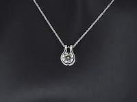 Solitaire hanger met een natuurlijke briljant geslepen diamant, excl. ketting - afbeelding 1 van  9
