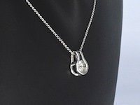 Solitaire hanger met een natuurlijke briljant geslepen diamant, excl. ketting - afbeelding 3 van  9