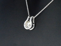 Solitaire hanger met een natuurlijke briljant geslepen diamant, excl. ketting - afbeelding 4 van  9