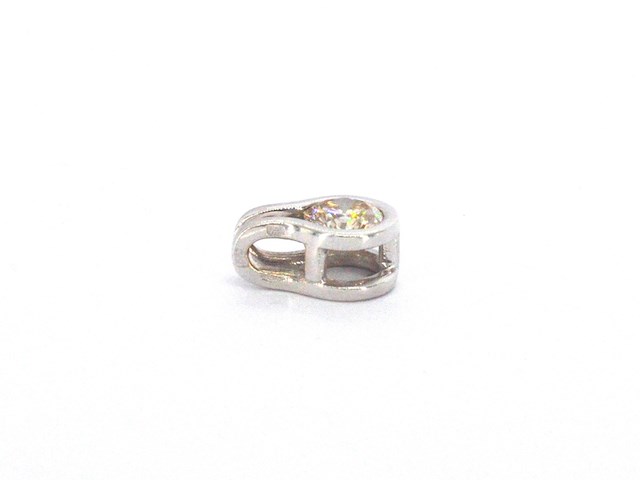 Solitaire hanger met een natuurlijke briljant geslepen diamant, excl. ketting - afbeelding 5 van  9