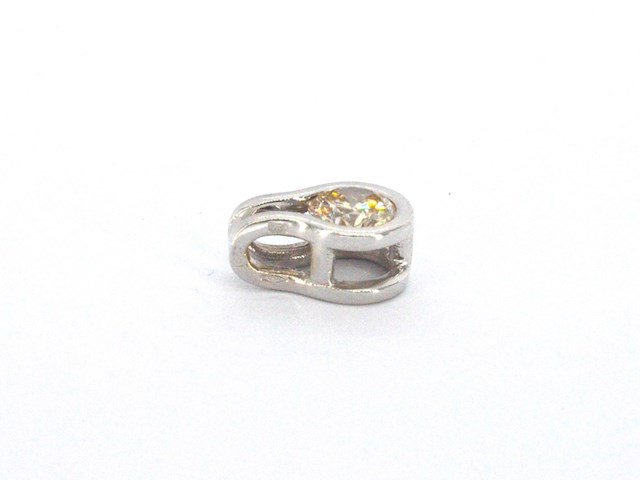 Solitaire hanger met een natuurlijke briljant geslepen diamant, excl. ketting - afbeelding 6 van  9
