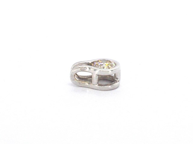 Solitaire hanger met een natuurlijke briljant geslepen diamant, excl. ketting - afbeelding 5 van  9
