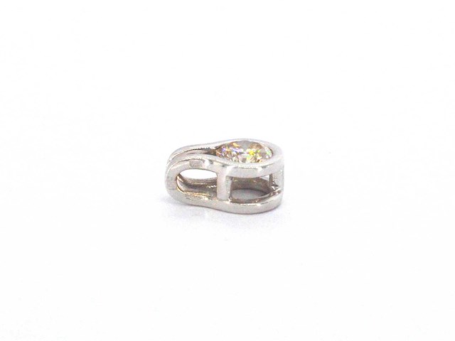 Solitaire hanger met een natuurlijke briljant geslepen diamant - afbeelding 6 van  8