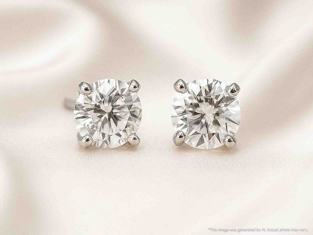 Solitaire oorbellen met natuurlijke diamanten 2.33 carat - afbeelding 10 van  11