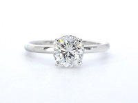Solitaire ring met een natuurlijke briljant geslepen diamant van 1.20 carat en hidden halo - afbeelding 1 van  12