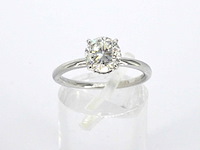 Solitaire ring met een natuurlijke briljant geslepen diamant van 1.20 carat en hidden halo - afbeelding 8 van  12