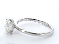 Solitaire ring met een natuurlijke briljant geslepen diamant van 1.20 carat en hidden halo - afbeelding 10 van  12
