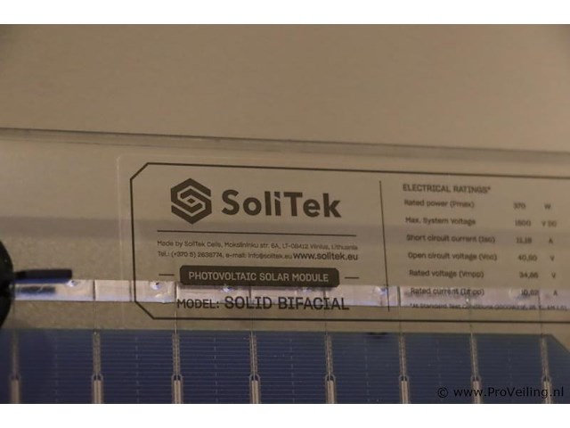 Solitek photovoltaic solar module model solid bifacial - afbeelding 2 van  5
