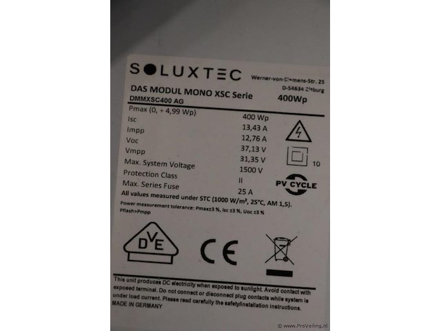 Soluctec dmmxsc400 ag zonnepaneel - 4 stuks - afbeelding 2 van  2