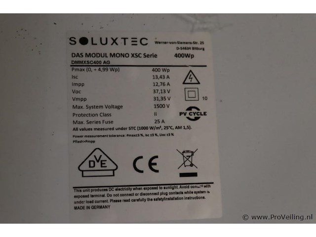 Soluxtec zonnepaneel dmmxsc400 ag - 5 stuks - afbeelding 2 van  2