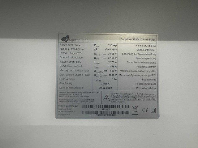 Sonnenstromfabrik - set van 12 zonnepanelen (395 wp) met solax 4.2k omvormer - afbeelding 5 van  10