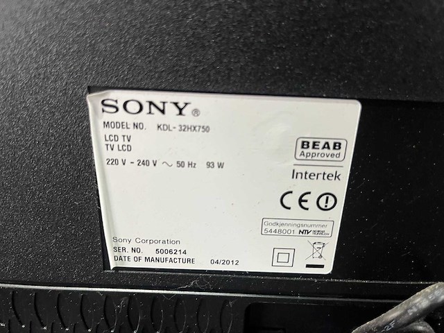 Sony - kdl-32hx750 - television - afbeelding 2 van  2