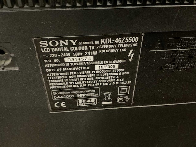 Sony 46” televisie - afbeelding 2 van  2