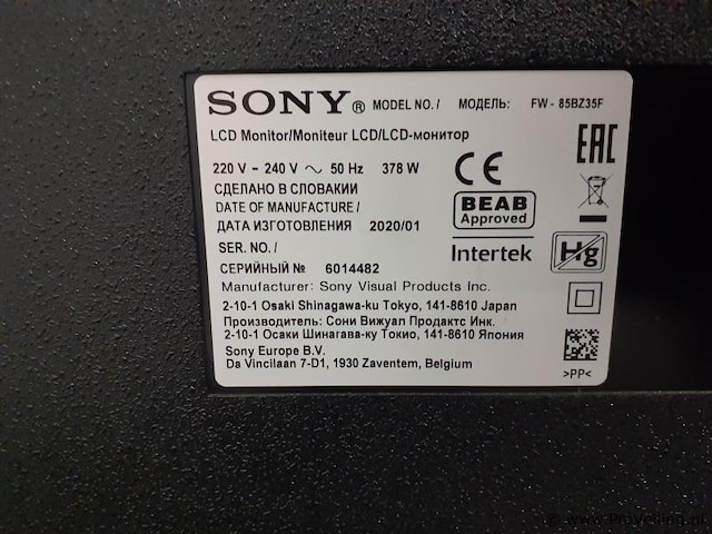 Sony bravia professioneel lcd-monitor fw-85bz35f - afbeelding 9 van  13