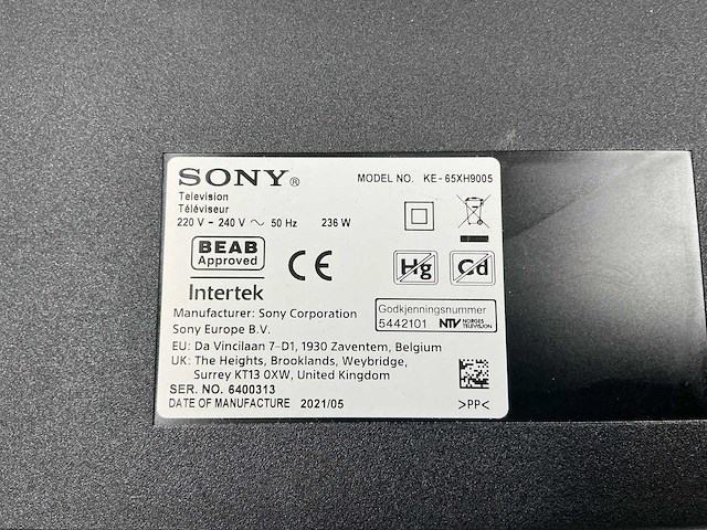 Sony ke-65xh9005 televisie - afbeelding 9 van  9