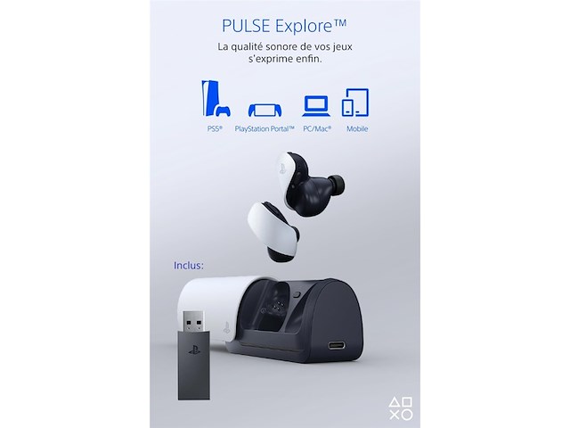 Sony playstation pulse explore draadloze oordopjes wit - afbeelding 2 van  5