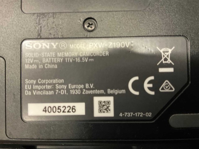 Sony pxw-z190v camcorder videocamera - afbeelding 10 van  11